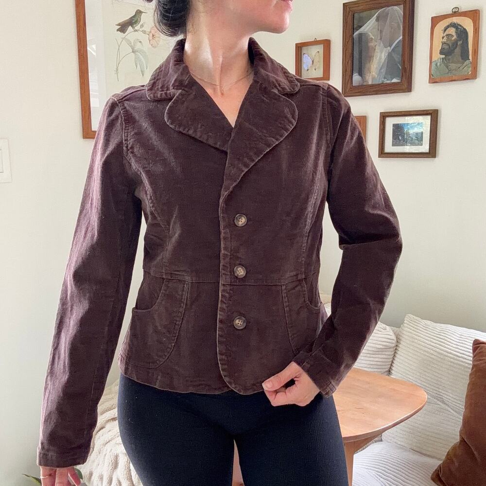 VTG Brown Corduroy Fitted 3-Button Blazer Jacket